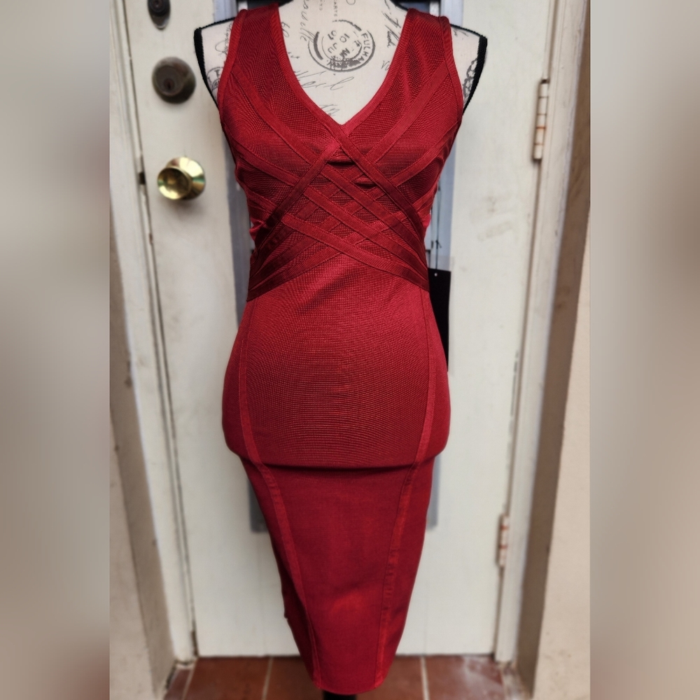 Wow couture red bodycon dress size S
